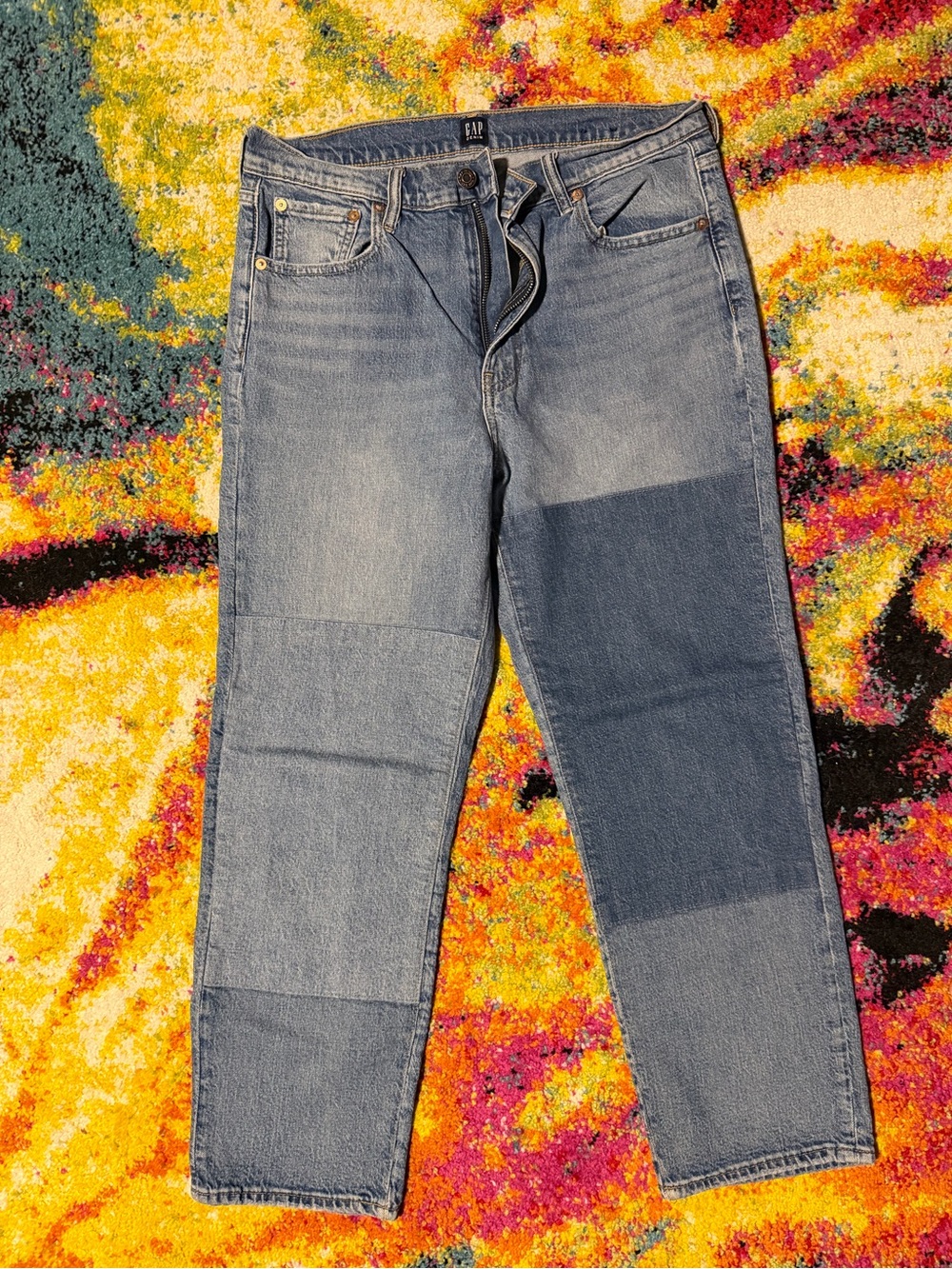 GAP womans Two-Tone Denim Cropped Jeans